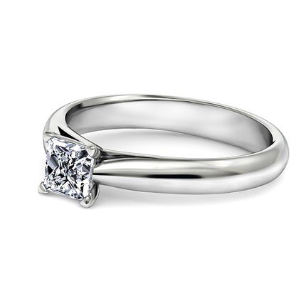 Sabatina Princess Diamond Ring in Platinum 950 AU - Side View