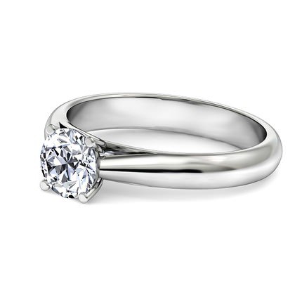 Talia Round Brilliant Diamond Ring in Platinum 950 AU - Side View