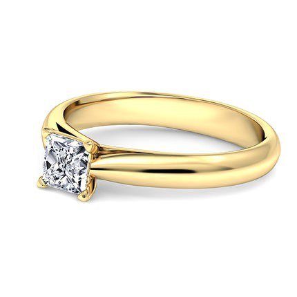 Sabatina Princess Diamond Ring in 18kt Yellow Gold AU - Side View
