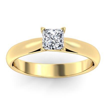 Sabatina Princess Diamond Ring in 18kt Yellow Gold AU