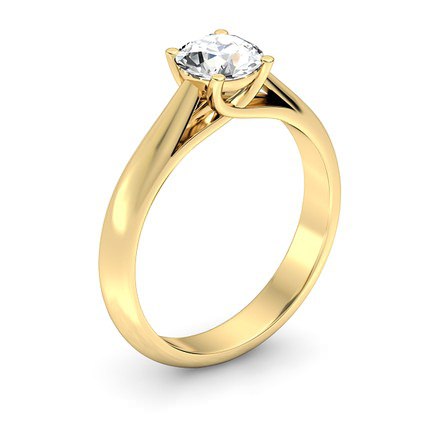 Talia Round Brilliant Diamond Ring in 18kt Yellow Gold AU - Main View