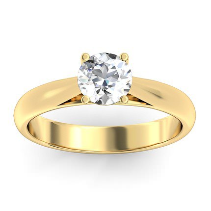 Talia Round Brilliant Diamond Ring in 18kt Yellow Gold AU