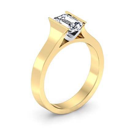 Argenta Emerald Diamond Ring in 18kt Yellow Gold & 18kt White Gold AU - Main View