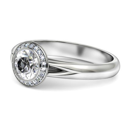 Angelica Round Brilliant Diamond Ring in Platinum 950 AU - Side View