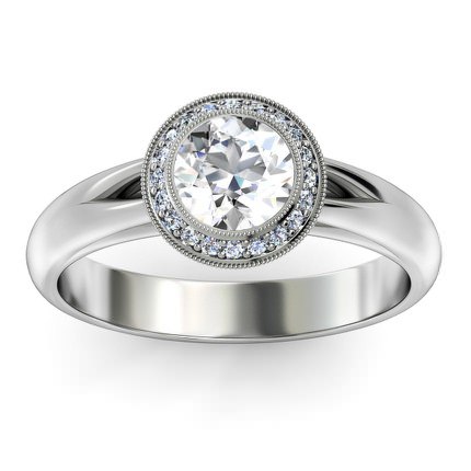 Angelica Round Brilliant Diamond Ring in 18kt White Gold AU