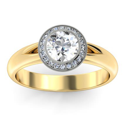 Angelica Round Brilliant Diamond Ring in 18kt Yellow Gold & 18kt White Gold AU