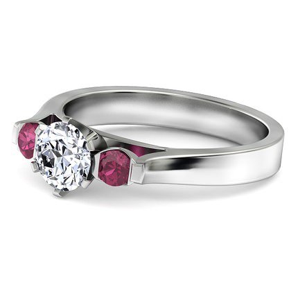 Noelle Round Brilliant Diamond Ring in Platinum 950 AU - Side View