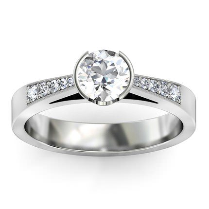 Adelina Round Brilliant Diamond Ring in Platinum 950 AU