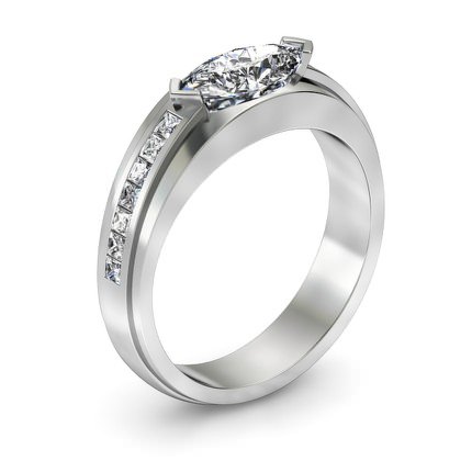Oceana Marquise Diamond Ring in 18kt White Gold AU - Main View