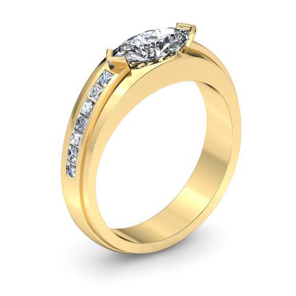 Oceana Marquise Diamond Ring in 18kt Yellow Gold AU - Main View