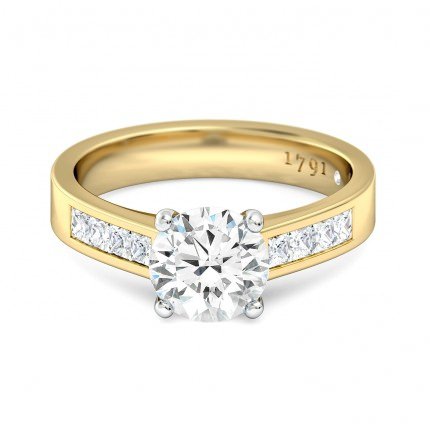 Fiorella Round Brilliant Diamond Ring in 18kt Yellow Gold AU