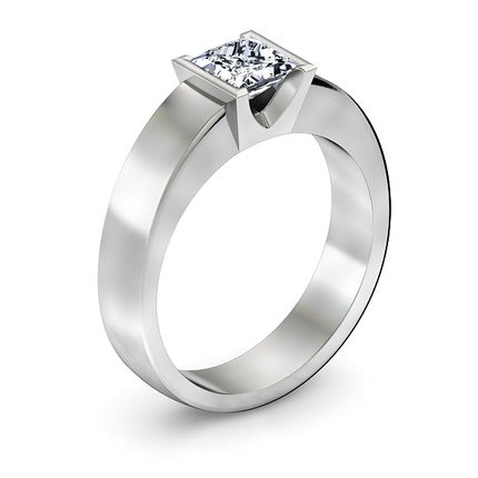 La Lucia Princess Diamond Ring in 18kt White Gold AU - Main View