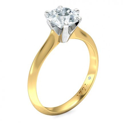 1791 Solitaire Round Brilliant Engagement Ring in 18kt Yellow Gold AU - Main View
