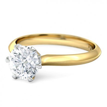 1791 Solitaire Round Brilliant Engagement Ring in 18kt Yellow Gold AU - Side View