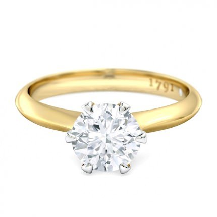 1791 Solitaire Round Brilliant Engagement Ring in 18kt Yellow Gold AU