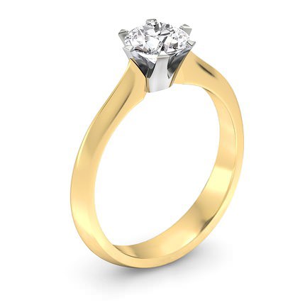 1791 Solitaire Round Brilliant Diamond Ring in 18kt Yellow Gold AU - Main View