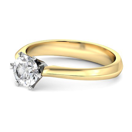 1791 Solitaire Round Brilliant Diamond Ring in 18kt Yellow Gold AU - Side View