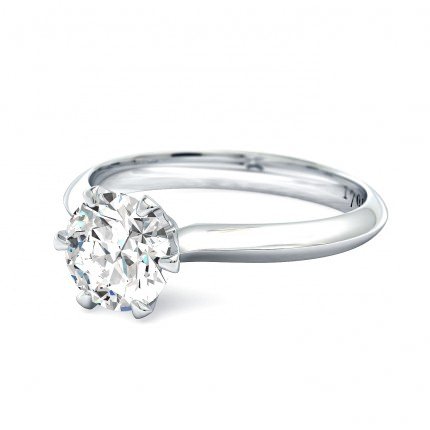 1791 Solitaire Round Brilliant Diamond Ring in Platinum 950 AU - Side View
