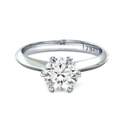 1791 Solitaire Round Brilliant Diamond Ring in Platinum 950 AU
