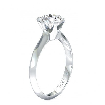 1791 Solitaire Round Brilliant Diamond Ring in Platinum 950 AU - Main View