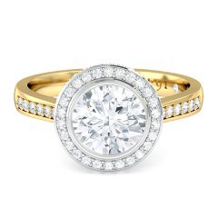 Spellbound Round Brilliant Diamond Ring in 18kt Yellow Gold + PT setting