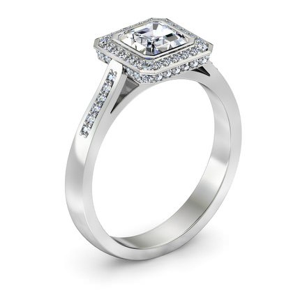 Imilia Asscher Diamond Ring in Platinum 950 AU - Main View