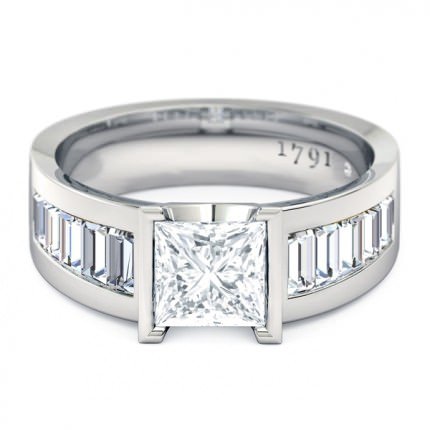 Quadrata Princess Diamond Ring in Platinum 950 AU