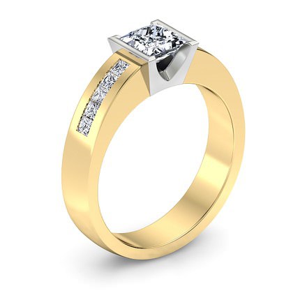 Quadrata Princess Diamond Ring in 18kt Yellow Gold AU - Main View