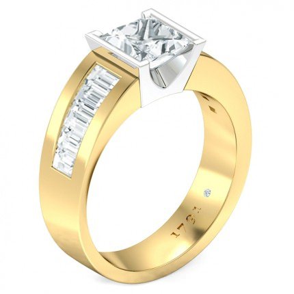 Quadrata Princess Diamond Ring in 18kt Yellow Gold AU - Main View