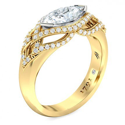 Aura Marquise Diamond Ring in 18kt Yellow Gold AU - Main View