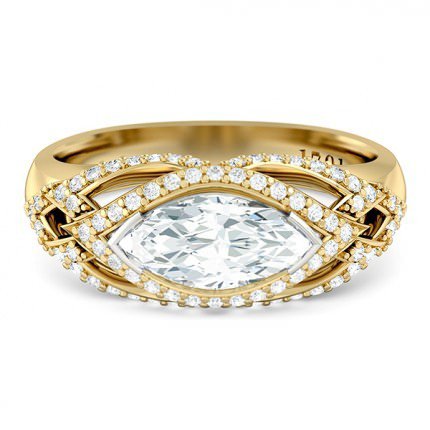 Aura Marquise Diamond Ring in 18kt Yellow Gold AU