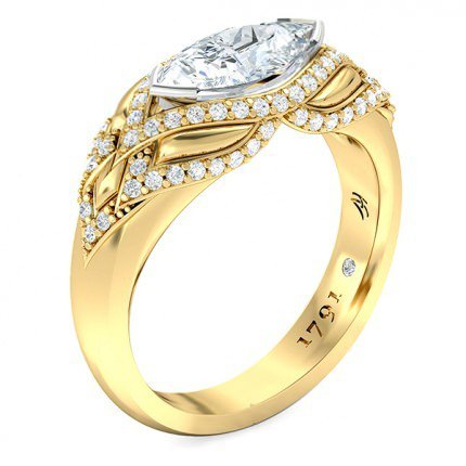 Nekite Marquise Diamond Ring in 18kt Yellow Gold AU - Main View