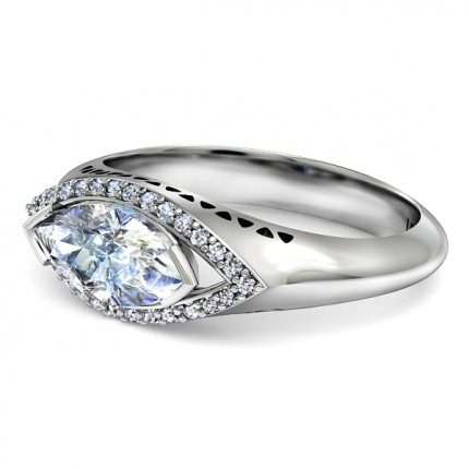 Orlo Marquise Diamond Ring in Platinum 950 AU - Side View