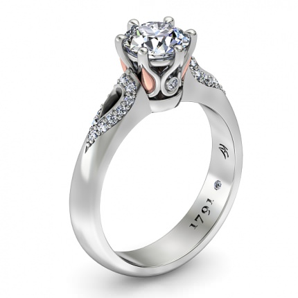 Petalo Round Brilliant Diamond Ring in Platinum 950 AU - Main View