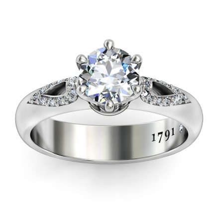 Petalo Round Brilliant Diamond Ring in Platinum 950 AU