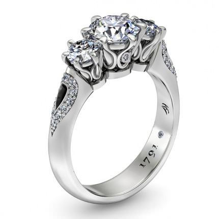 Sofia Round Brilliant Diamond Ring in Platinum 950 AU - Main View