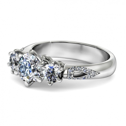 Sofia Round Brilliant Diamond Ring in Platinum 950 AU - Side View