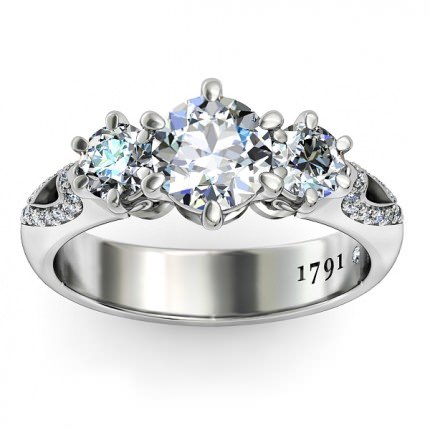 Sofia Round Brilliant Diamond Ring in 18kt White Gold AU