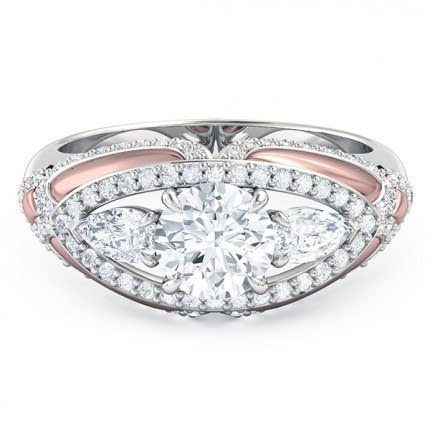 Isla Round Brilliant Diamond Ring in Platinum & 18kt Rose Gold AU