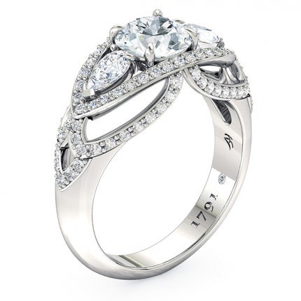Freja Round Brilliant Diamond Ring in Platinum 950 AU - Main View