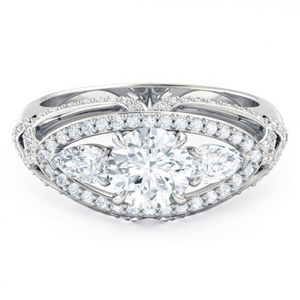 Freja Round Brilliant Diamond Ring in Platinum 950 AU