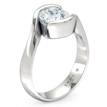 The Embrace Round Brilliant Engagement Ring in Platinum 950 AU - Main View