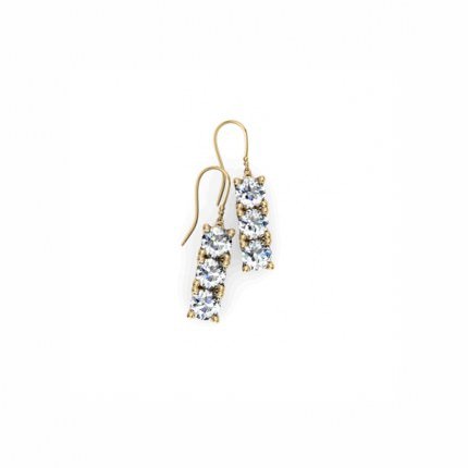 Trio Drops- 2ctw Earrings Diamond Earrings in 18kt Yellow Gold AU