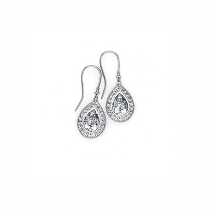 Pear Drop Cluster Earrings Diamond Earrings in Platinum 950 AU
