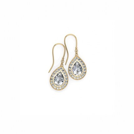 Pear Drop Cluster Earrings Diamond Earrings in 18kt Yellow Gold AU