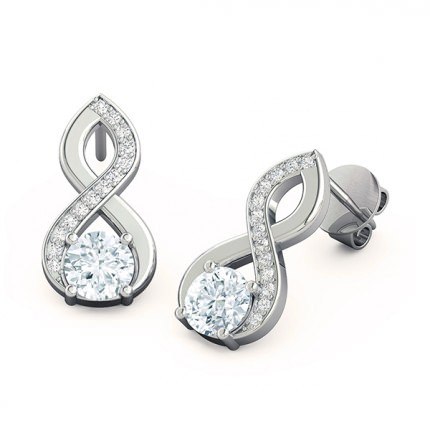 Felicita Round Brilliant Diamond Earrings in Platinum 950 AU