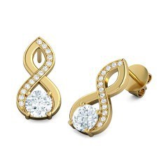 Felicita Round Brilliant Diamond Earrings in 18kt Yellow Gold