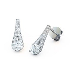 Maia Round Brilliant Diamond Earrings in 18kt White Gold