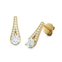 Maia Round Brilliant Diamond Earrings in 18kt Yellow Gold