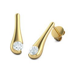 Embrace Round Brilliant Diamond Earrings in 18kt Yellow Gold